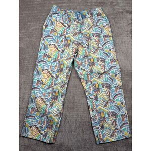 Patagonia Womens Medium Blue Abstract Geometric Print Cotton Drawstring Pants